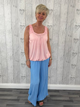 Load image into Gallery viewer, Ava - Bubble Hem Stretch Vest Top - Cerise Pink