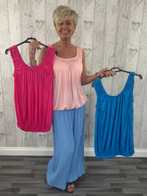 Load image into Gallery viewer, Ava - Bubble Hem Stretch Vest Top - Cerise Pink