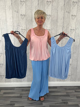 Load image into Gallery viewer, Ava - Bubble Hem Stretch Vest Top - Cerise Pink