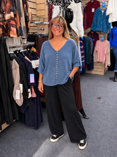 Load image into Gallery viewer, Button Detail V-Neck Top