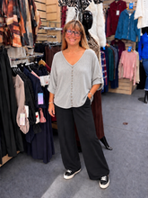 Load image into Gallery viewer, Button Detail V-Neck Top
