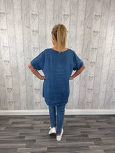 Load image into Gallery viewer, The Caroline - Denim Blue Linen Top
