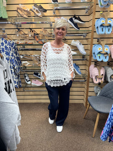 The Melanie - White Crochet Top