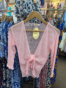 Boucle Tie Shrug - Light Pink
