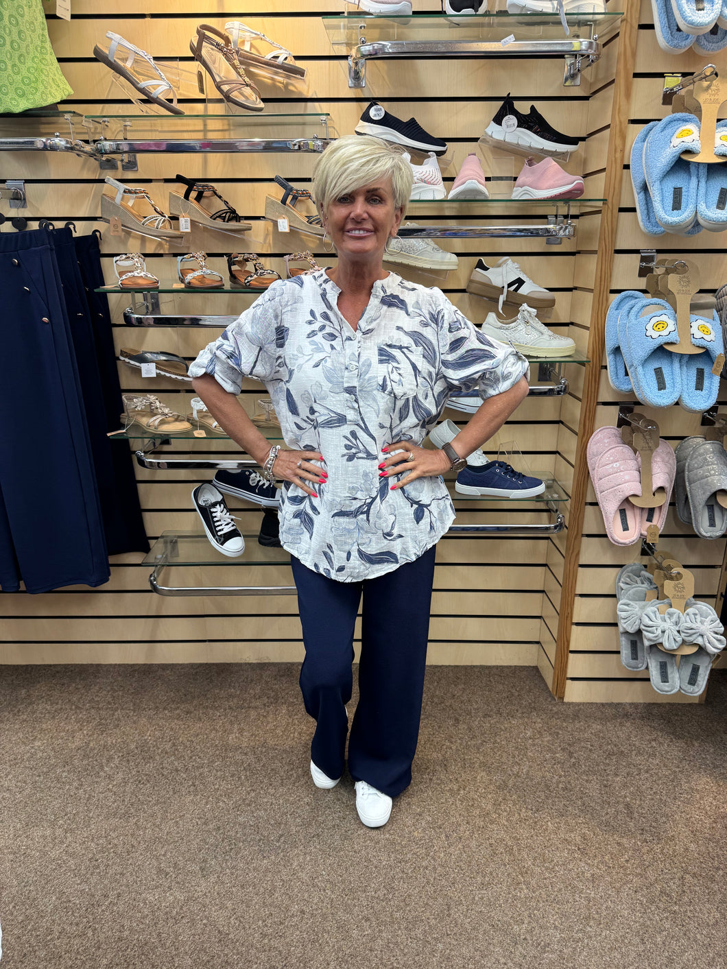 The Cecilia - White Floral Cotton Top