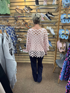 The Tanya - Light Pink Crochet Top