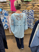 Load image into Gallery viewer, The Catherine - Sky Blue Floaty Lace shirt
