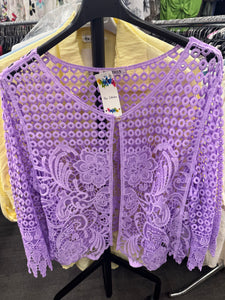 Willow - Light Blue Crochet Cardigan