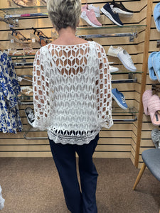 The Melanie - White Crochet Top