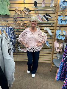 The Tanya - Light Pink Crochet Top