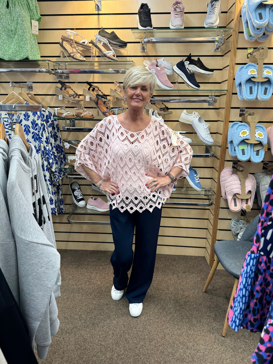 The Tanya - Light Pink Crochet Top