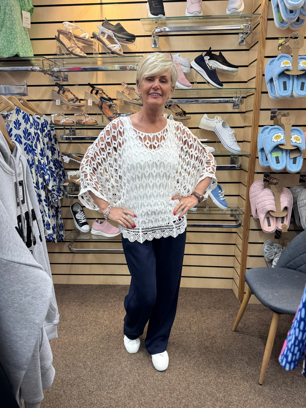 The Melanie - White Crochet Top