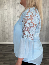 Load image into Gallery viewer, The Catherine - Sky Blue Floaty Lace shirt
