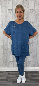 The Caroline - Cerise Pink Linen Top