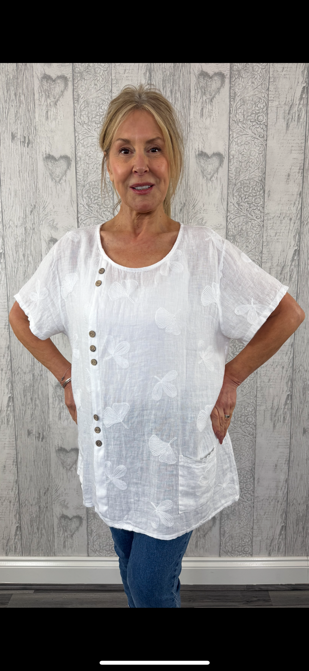 The Caroline - Cerise Pink Linen Top