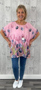 Tulip - Pink Cotton Top