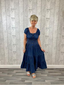 Light Blue Bardot Denim Dress