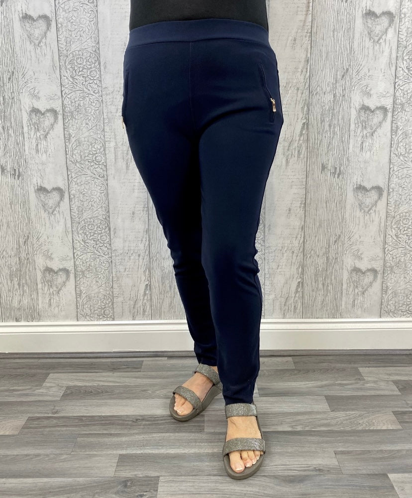 Navy Stretch Trousers